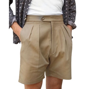 Pantalones cortos de lino y lana de pana informales elegantes sofisticados de alta calidad para hombres, pantalones transpirables antiarrugas para temporadas, pantalones hechos a medida - Product Image 1