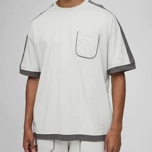 Conjunto Deportivo Informal de Dos Piezas para Hombre, Talla Grande, Verano, Transpirable, Camiseta de Manga Corta y Pantalones Cortos, Ropa Deportiva Holgada, 100% Orgánica - Product Image 1