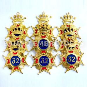 Joyería Masónica para Collar Provincial - Chapado en Oro - Para Collarín Estándar - Bordados BAHOO BH-M-277 - Product Image 3