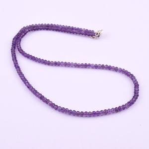 Collar Apilado de Cuentas Pequeñas Hechas a Mano Vintage, Muy Simple, Color Fino, Amatista Natural Facetada, Chapado en Oro, Unisex - Product Image 6