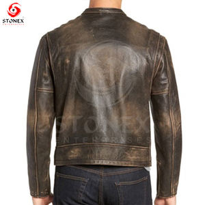 Chaqueta de cuero resistente al agua de alta calidad 2023 estilo casual de Cuero 100%/chaqueta de cuero para hombres. - Product Image 3