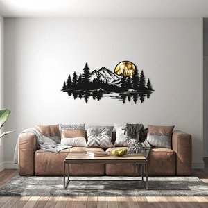 Décoration murale en métal artisanal moderne Sculpture en fer unique Tenture murale décorative élégante pour la maison Salon Chambre à coucher - Product Image 6