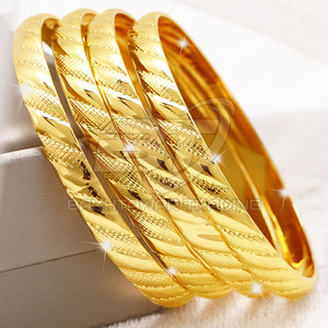 Custom Bridal Jewelry Elegant Women <b>Bangles</b> In Adult Size Women <b>Gold</b> <b>Plated</b> <b>Bangles</b> Set Traditional - Product Image 5