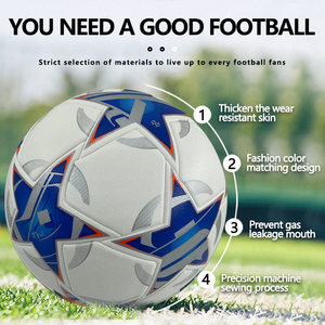 Ballon de football imperméable et souple taille 5 euros ballons de football originaux logo personnalisé ballon de football sans couture - Product Image 3