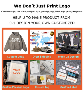 OEM Custom Quarter 14 Half Zip Pullover Drop Shoulder Blank Heavyweight Algodón Poliéster 320GSM Oversized Men's Zip up Hoodie - Product Image 6