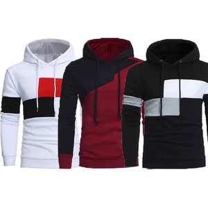 เสื้อฮู้ดผ้าฝ้าย 100% สำหรับผู้ชาย รับทำโลโก้ OEM ผ้าหนา ทรงโอเวอร์ไซส์ สไตล์ลำลอง สีสันตัดกัน ชุดกีฬา มีฮู้ด สำหรับฤดูหนาว - Product Image 2