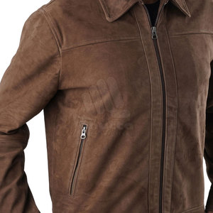 Veste en daim de haute qualité pour homme, avec fermeture éclair et logo frontal, pour un style décontracté et urbain - Product Image 6