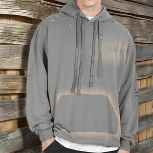 เสื้อฮู้ดแบบสวมหัวผ้ากำมะหยี่ขนาดใหญ่พิเศษสำหรับผู้ชายเสื้อมีฮู้ดผ้ากำมะหยี่ปักลายกรดซักได้ออกแบบโลโก้ได้ตามต้องการ - Product Image 3