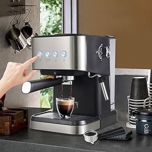 เครื่อง Espress0 Semi-Aut0matic หม้อต้มสามใบเครื่องทำ C0ffee Express0คาเฟ่เครื่องชงกาแฟ
