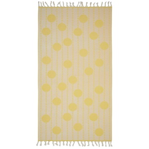 Serviette turque en tissu éponge Fairy, jacquard à pois, jaune, 36x66 pouces - Product Image 2