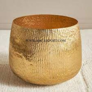 Hammered Gold Polished Metallic Plants Flower <b>Planter</b> and Pots Attractive Looking New Stylish Garden Supplies <b>Planter</b> and Pots - Product Image 5