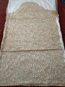 Bordado de tela de envoltura de George indio hecho a mano de alta calidad para niñas, fabricación de vestidos de fiesta y boda con técnicas tejidas - Product Image 4