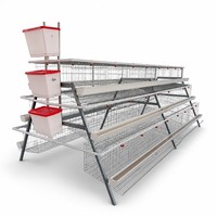 Cage à poules pondeuses à système de batterie automatique de retrait de fumier - 4 niveaux, 5 portes, type profond en A pour poulailler