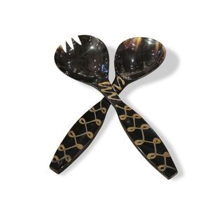 New Real Serving Horn Spoon Fork <b>Salad</b> <b>Server</b> Top Quality Modern Use for <b>Salad</b> Serving Spoon & Eating Spoon Fork Dinnerware - Product Image 6