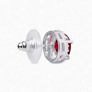 Pendientes de tuerca con diamantes de imitación brillantes de 8 mm, circonita cúbica tallada, plata 925 chapada en oro, certificados de lujo, delicados y elegantes para mujer, para boda - Product Image 3