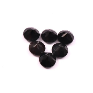 Pierres précieuses en onyx noir naturel de 13 mm, taille ronde facettée, qualité AAA++, certifiées par un tiers, pour la fabrication de bijoux - Lot en gros - Product Image 3