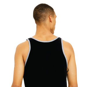 Airlume-Camiseta sin mangas de algodón para hombre y mujer, Camiseta deportiva masculina de 100% oz, color negro, con anillo de costura lateral, 4,2 - Product Image 6