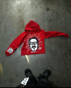 Sweat à capuche vierge épais et lourd en coton à épaules tombantes en éponge française, sweats à capuche surdimensionnés avec logo personnalisé pour hommes, 500gsm - Product Image 6