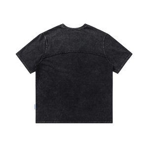 Camiseta Casual de Lona para Hombre, Corte Regular, Estilo Desgastado, Lavado Ácido, con Detalles de Costura, 100% Algodón, 180g, 2025 - Product Image 2