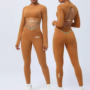 Nouvelle Collection 2025 – Ensemble de Yoga 2 Pièces Uni pour Femme, Qualité Supérieure, Respirant, Tenue de Fitness, Logo Personnalisé, Service OEM, Vente Flash, Grandes Tailles - Product Image 6