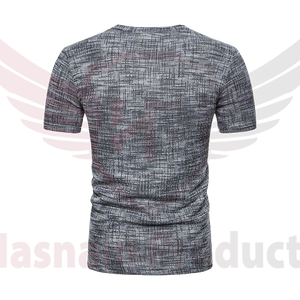 Camiseta informal de talla grande para hombre de alta calidad, transpirable, verano, cuello en V, manga corta, OEM, estampado liso de calle alta - Product Image 4