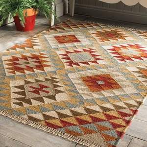 Indian Handmade Wool Kelim Rugs Custom Print Floor Living Room Oriental Brown Carpet Hand Knotted Vintage Rugs - Product Image 6
