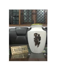 Luxury Design Standard Keepsake <b>Urn</b> for Adult Funeral White Memorial Ashes Container <b>Jar</b> Aluminum Metal <b>Urns</b> - Product Image 1