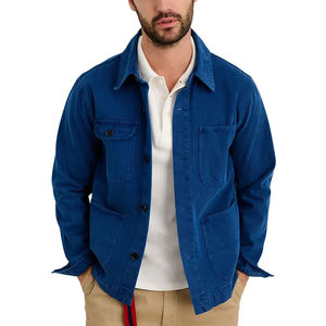 Vestes bleu foncé en tissu brut, style décontracté chic, pour un look professionnel et élégant. - Product Image 1