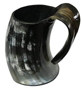Mug en corne naturelle artisanal de qualité supérieure, personnalisé, style Viking, avec poignée sculptée sur mesure, pour fêtes - Product Image 6