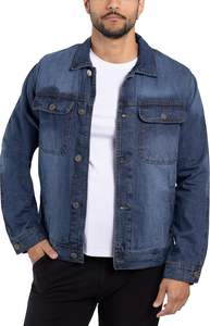 New Arrival Solid Color <b>Denim</b> <b>Jacket</b> For Men Premium Quality Custom Logo OEM Branded Jean Outerwear Bulk Factory Direct Supply - Product Image 3