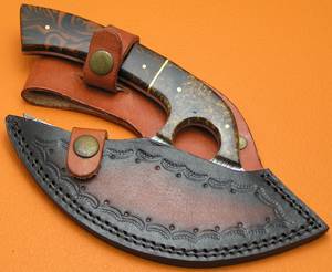 2025 professionnel fait à la main Ulu Pizza Cutter damas lame en acier personnalisable bricolage couteau de cuisine OEM Viking résine industrielle - Product Image 6