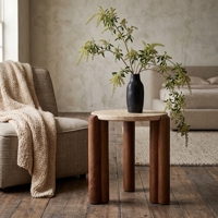 Table d'appoint ronde moderne en travertin, table d'appoint en bois massif, table basse en marbre, mobilier de maison, vente en gros, fabricant sur mesure