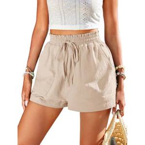 Shorts de course à pied décontractés pour femmes Yoga taille haute séchage rapide vêtements de sport de plein air short pour femmes à motif solide - Product Image 1