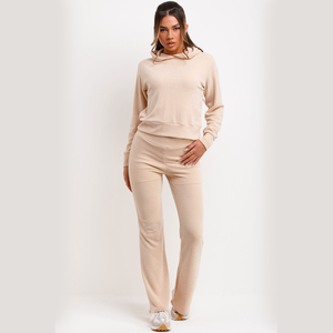 Sudadera con capucha beige personalizada para Gimnasio Deportivo Ajuste regular de moda con diseño bordado Material de algodón cómodo - Product Image 1