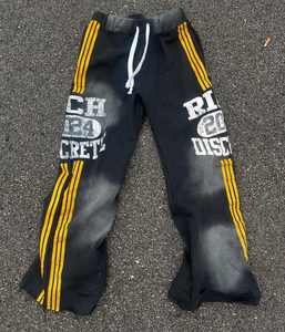 Survêtement en coton brodé délavé à l'acide pour hommes, ensemble de mode respirant avec logo personnalisé, approvisionnement en vrac pour l'hiver - Product Image 2