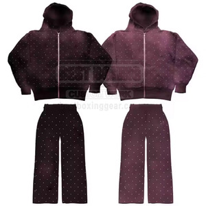 Couleur différente fabricant pakistanais hommes Rhinestone survêtement grande taille personnalisé hommes strass survêtement - Product Image 3