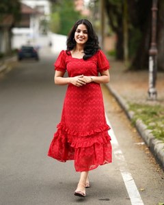 Nhà thiết kế <span class=keywords><strong>georgette</strong></span> kurti giáng sinh kurti Ruffle mẫu - Product Image 4