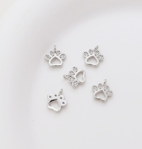 Dijes de Plata 925 con Forma de Huella de Perro Coszcatl, Accesorio de Moda para Manualidades con Cuentas, Joyería para el Día de San Valentín - Product Image 3