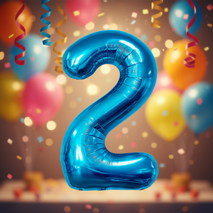 Party Love Balloon Numero Blue N2 80cm 12 pcs <b>Bag</b> - Product Image 3