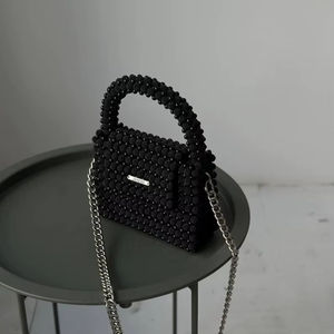 Perle ivoire perlée sac Hobo sac à main à la main | Sac à bandoulière élégant en perles | Sac à main de mariée de style vintage | - Product Image 1