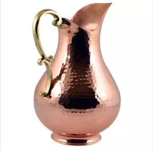 Luxurious 2-Liter Copper-Plated Metal Water Pitcher <b>with</b> Double Wall Design Lid and <b>Straw</b>-Disposable Accessory - Product Image 3