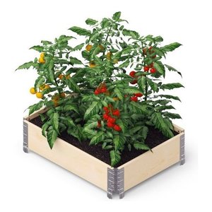 Kit de jardin potager en bois dur nordique PEFC avec coins en acier galvanisé (80x60x19.5cm) Écologique UPYARD Naturel 0031 Abri de jardin pour rangement - Product Image 3