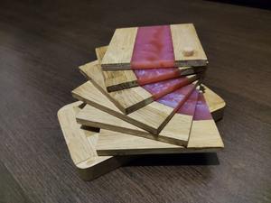 ที่รองแก้วทำจากเรซินและไม้อะคาเซียพร้อมขาตั้งสำหรับใช้ในสำนักงานงานปาร์ตี้รับประทานอาหารงานกลางแจ้งออกแบบได้ตามต้องการ - Product Image 6