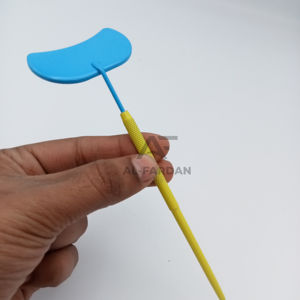 Pinzas de pestañas de acero inoxidable sólido con logotipo personalizado de alta calidad con mango de espejo con forma de corte de luna de dos tonos - Product Image 1