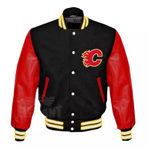 Vente en gros de vêtements de sport élégants en coton à la mode unisexe veste en cuir Letterman de baseball veste de baseball de haute qualité - Product Image 1