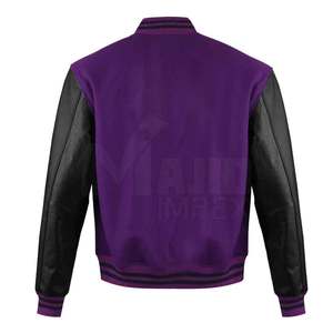Chaqueta de Invierno para Hombre con Mangas de Cuero Personalizables, Cuello Alto, Transpirable, Antibacteriana, Diseño Oversize, Tejido de Lana - Product Image 4