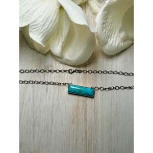 Kingman Turquoise & Sterling Silver Necklace Navajo-<b>Crafted</b> Cultural Collectible Jewelry One-of-a-Kind Piece - Product Image 2