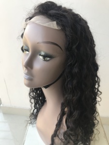 Top vente vague régulière Afro bouclés Bundle fermeture cheveux indiens 10A Grade brut non transformé Machine Double trame Extensions de perruque - Product Image 5