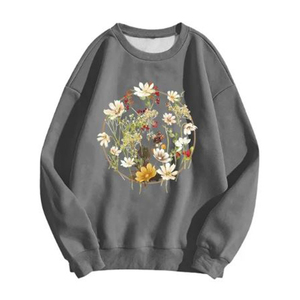 Logo personnalisé polaire pull col rond sweat femmes haute qualité coton broderie graphique sweats femmes Streetwear - Product Image 5