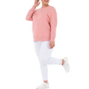 Sudaderas lisas de gran tamaño con cuello redondo para mujer sin capucha, sudadera, ropa de calle de invierno para mujer, sudaderas para mujer - Product Image 6